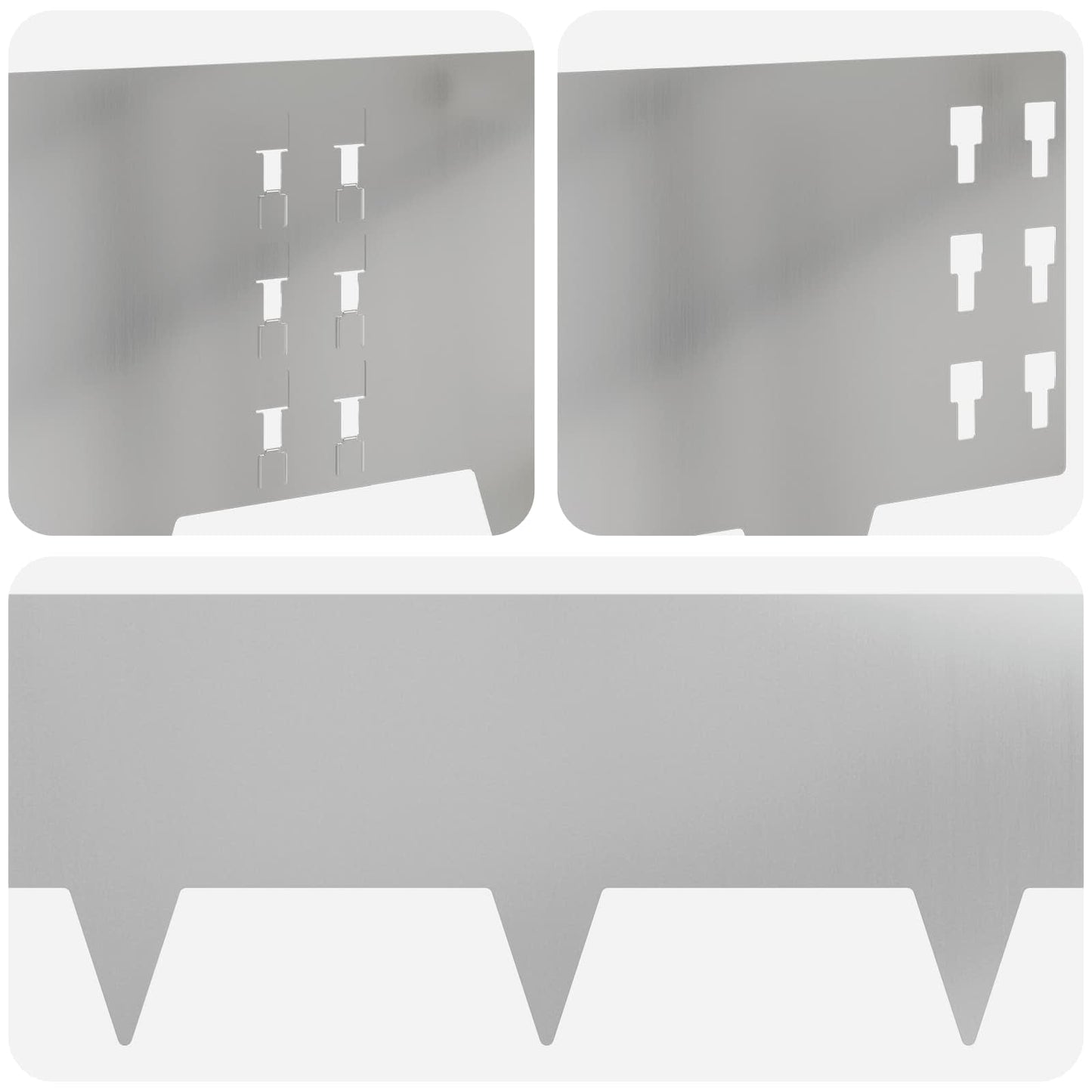 Lawn Edging 10 pcs 100 x 25 cm Steel Silver