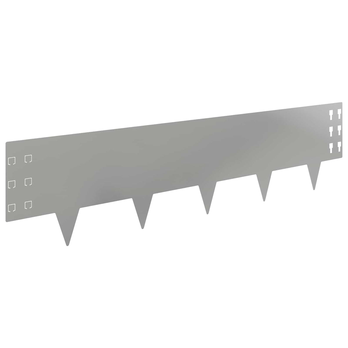 Lawn Edging 10 pcs 100 x 25 cm Steel Silver