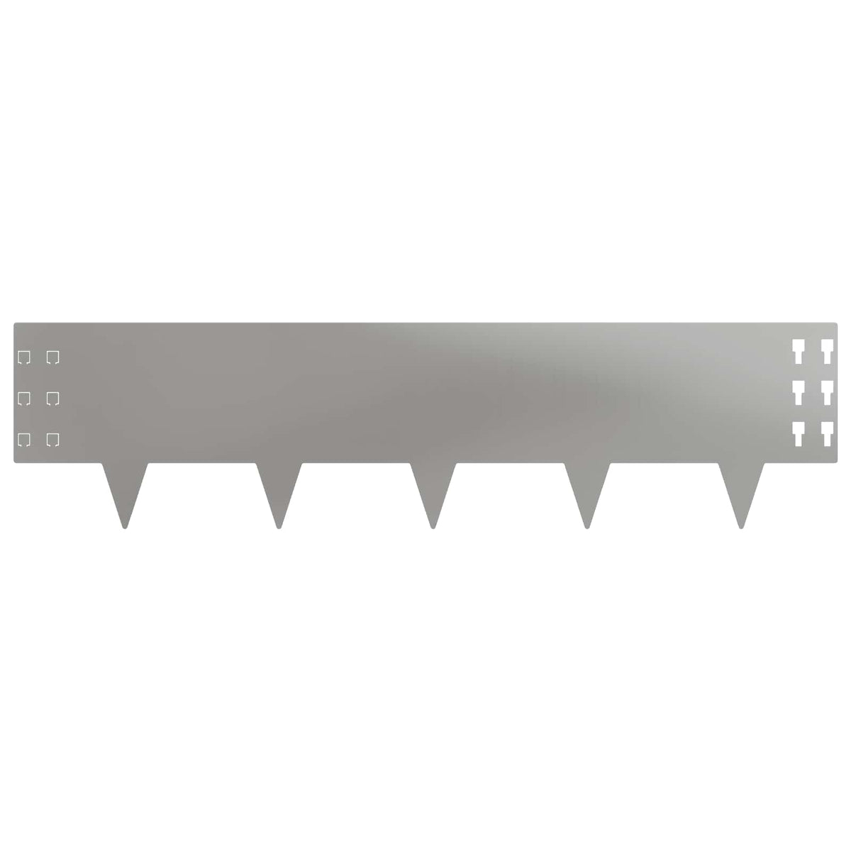 Lawn Edging 10 pcs 100 x 25 cm Steel Silver