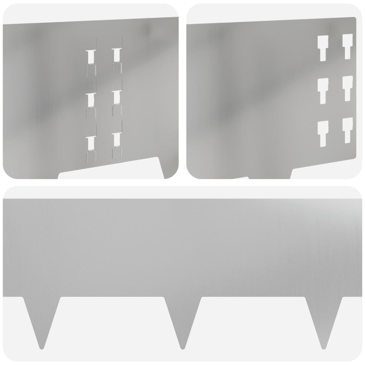 Lawn Edging 20 pcs 100 x 25 cm Steel Silver