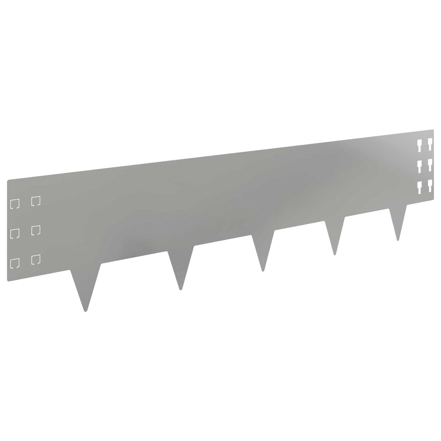 Lawn Edging 20 pcs 100 x 25 cm Steel Silver