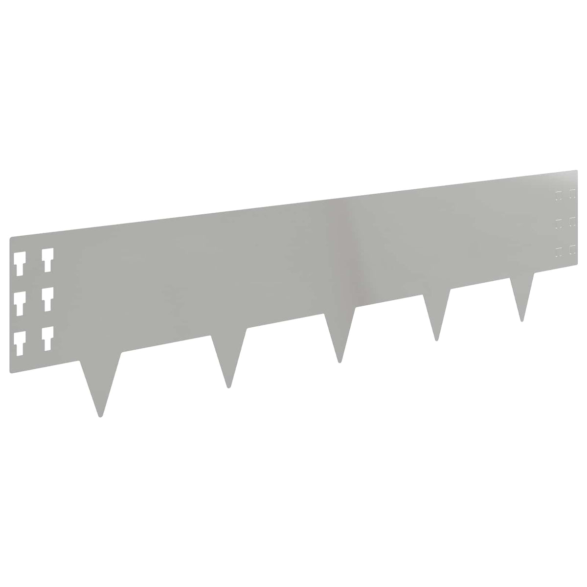 Lawn Edging 20 pcs 100 x 25 cm Steel Silver