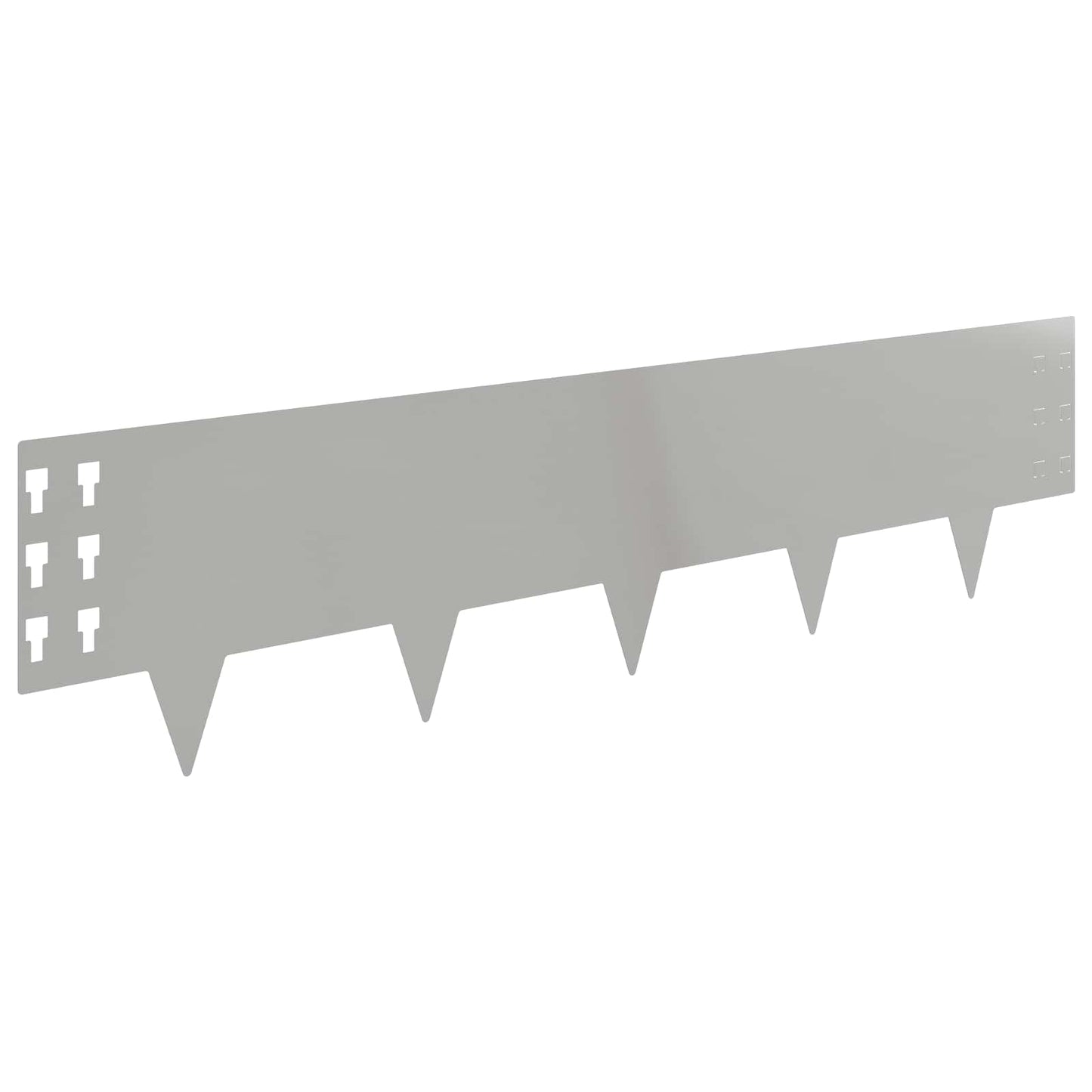 Lawn Edging 30 pcs 100 x 25 cm Steel Silver