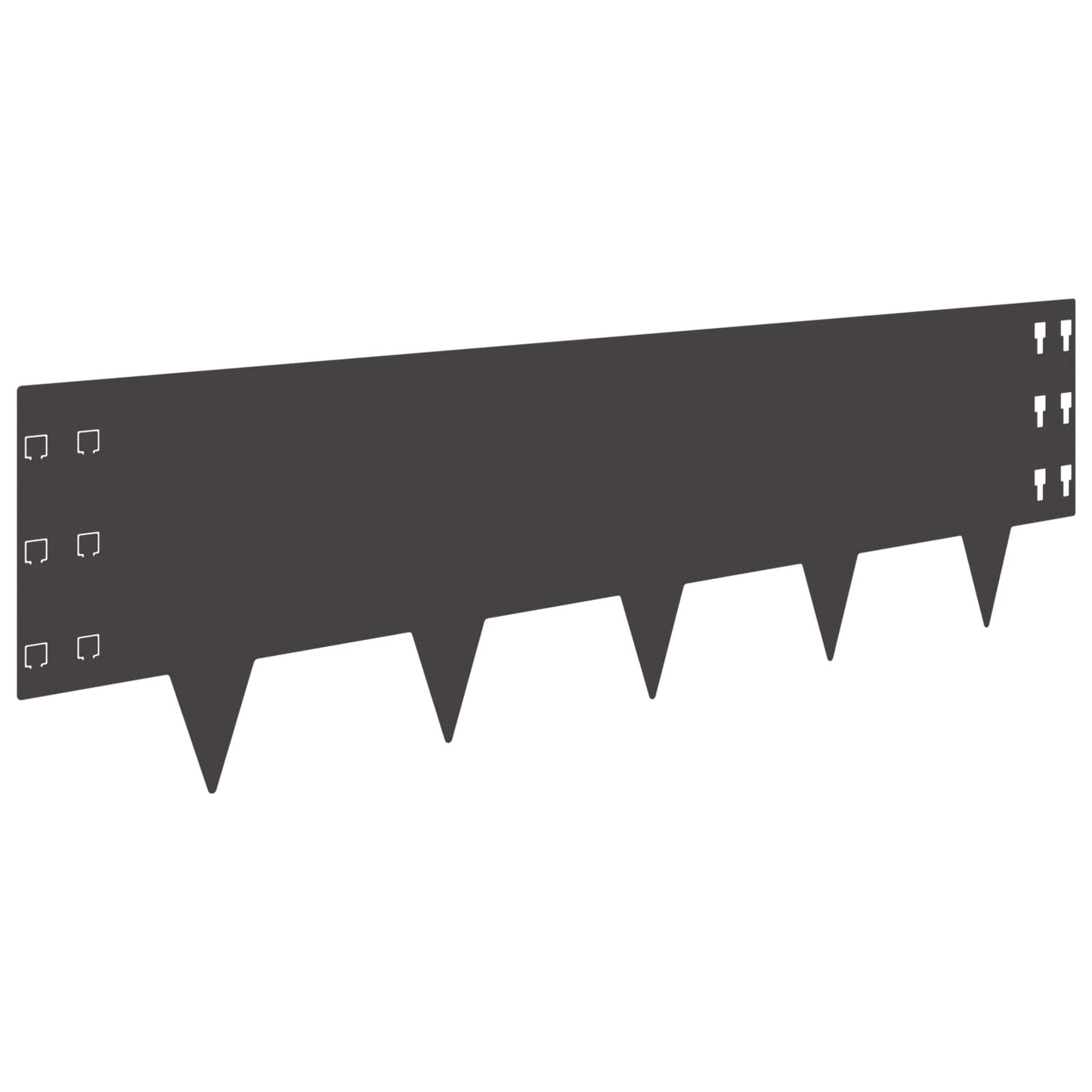 Lawn Edging 10 pcs 100 x 30 cm Steel Black