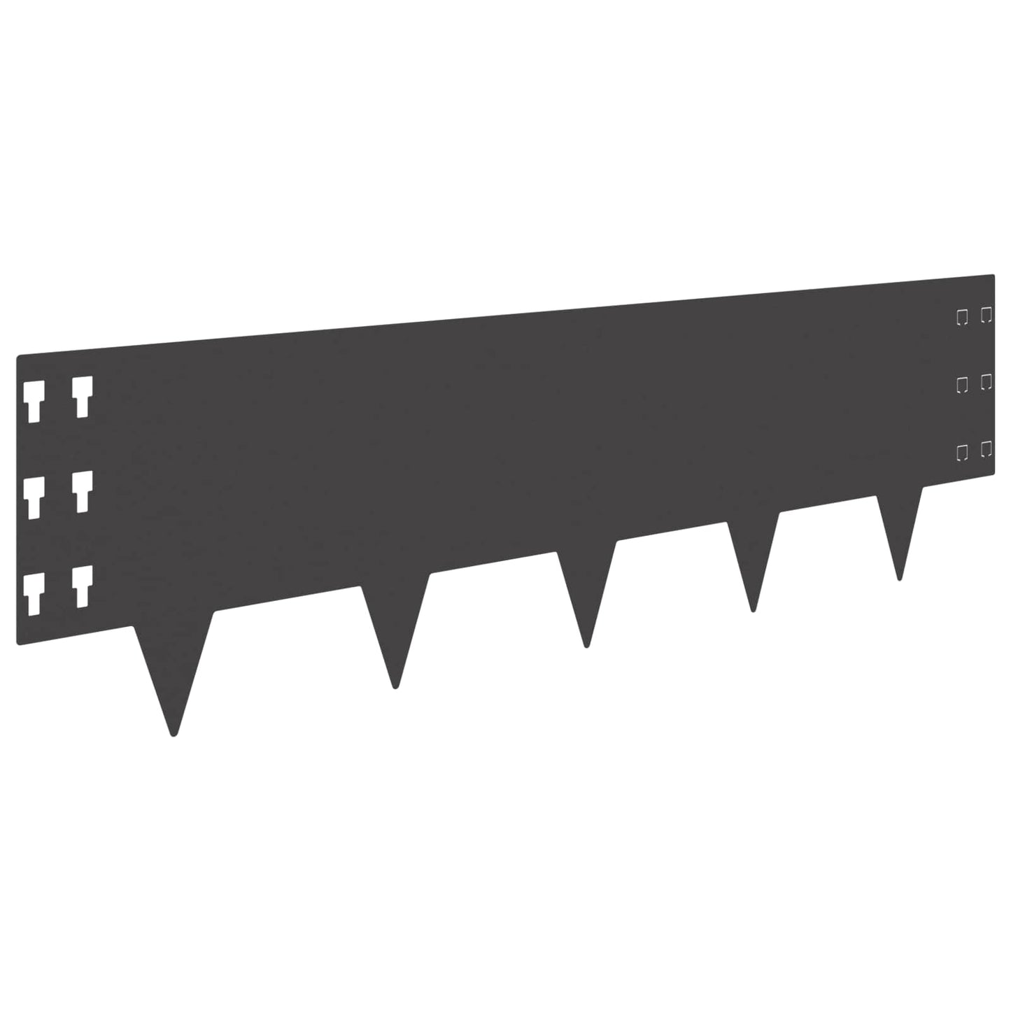 Lawn Edging 30 pcs 100 x 30 cm Steel Black