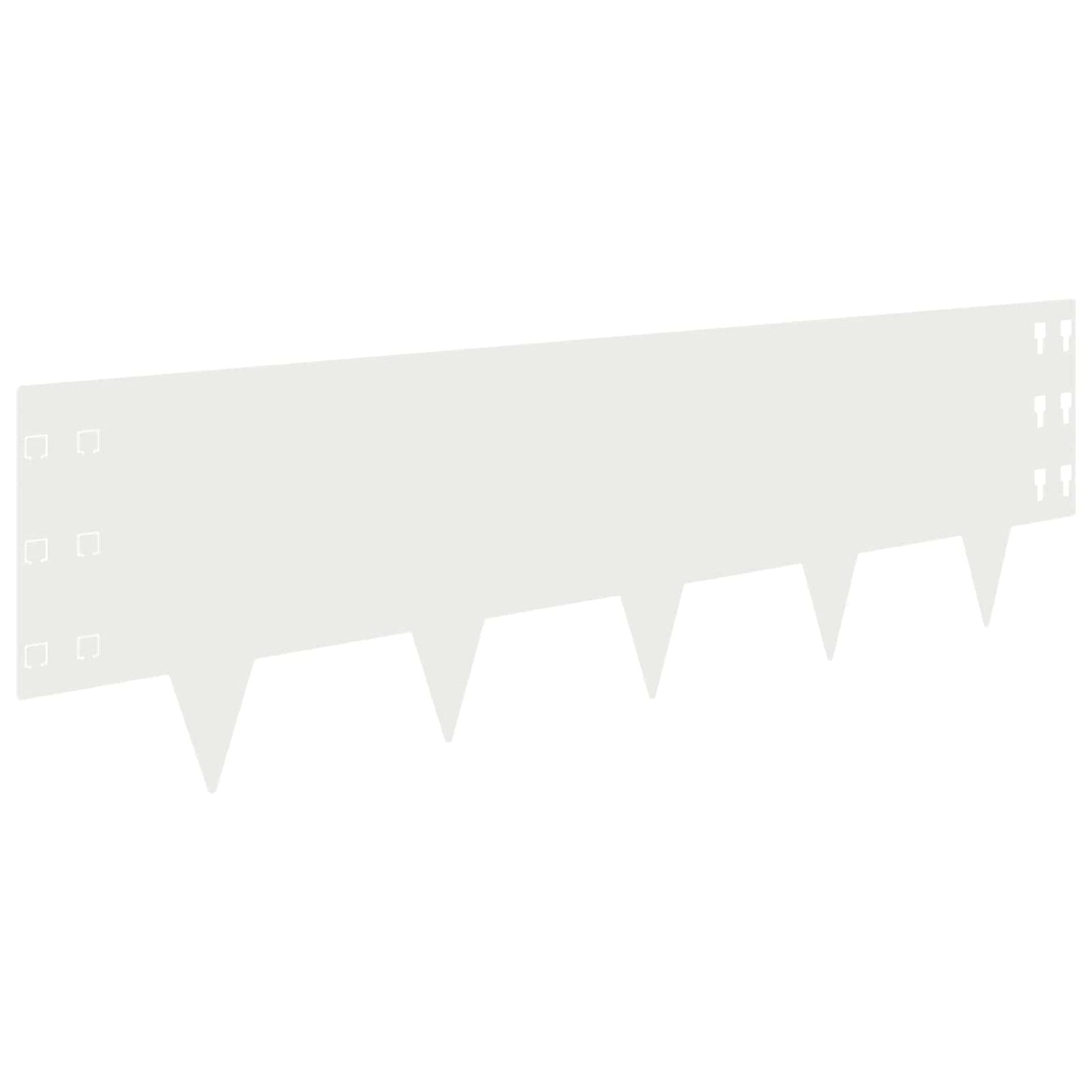Lawn Edging 10 pcs 100 x 30 cm Steel White
