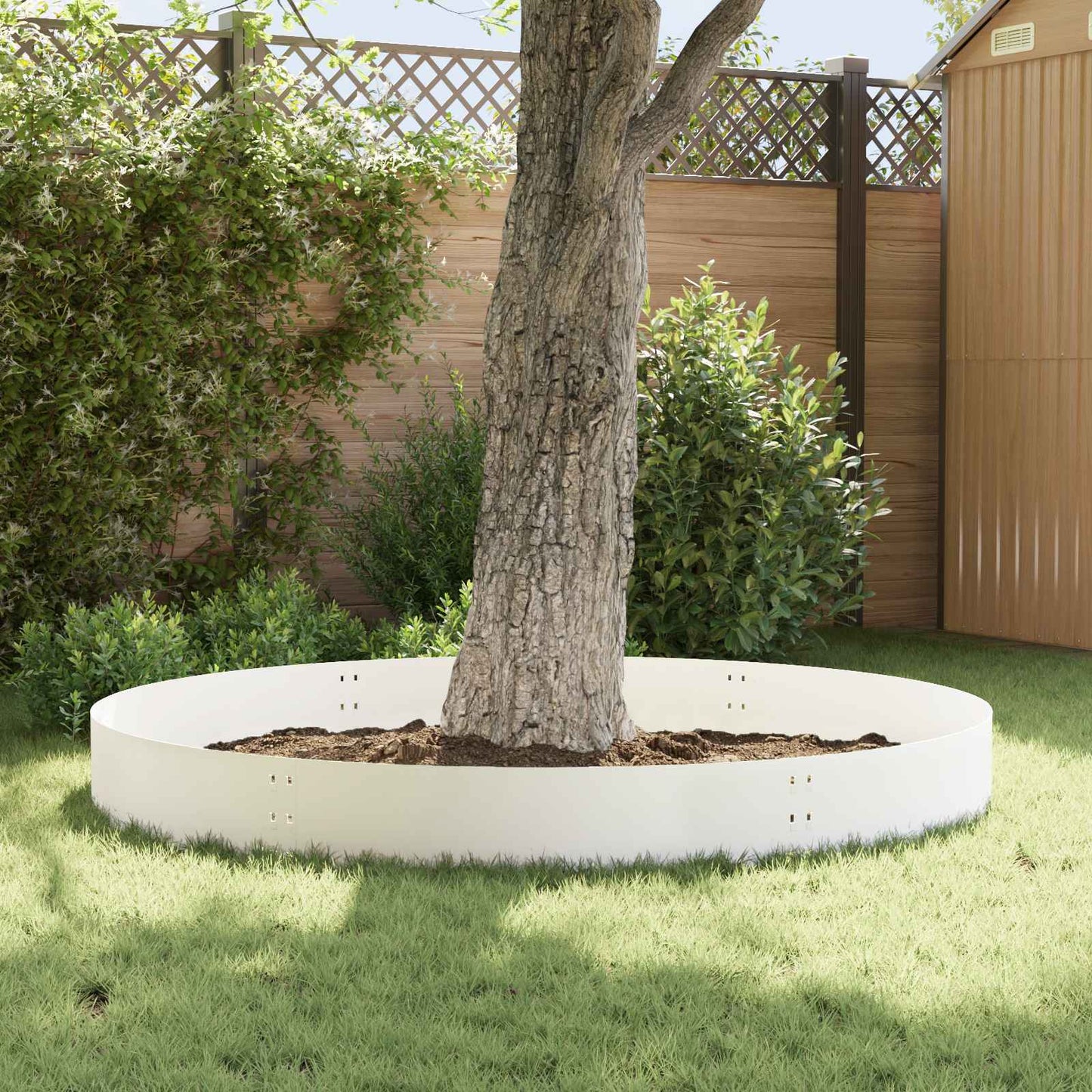 Lawn Edging 20 pcs 100 x 30 cm Steel White
