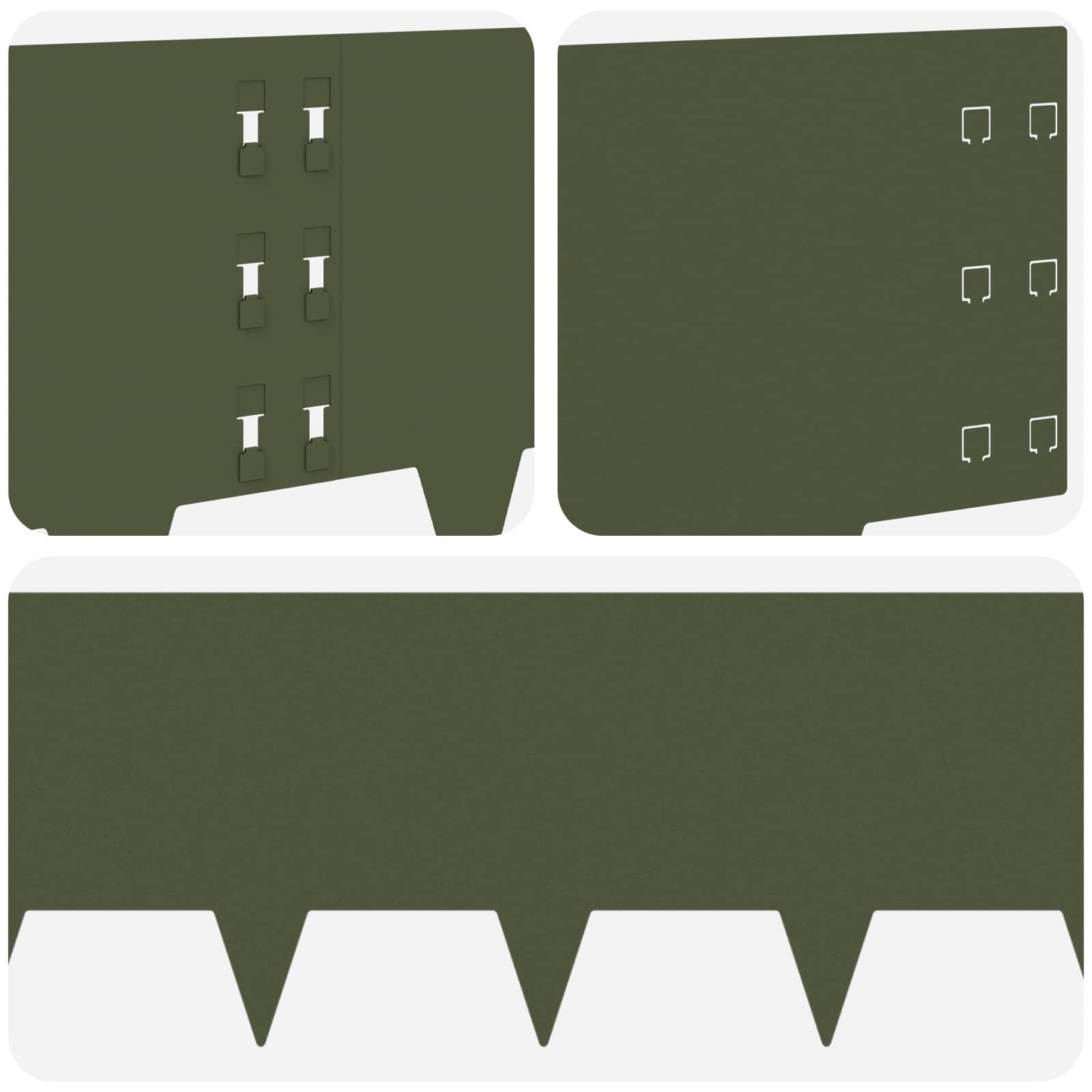 Lawn Edging 10 pcs 100 x 30 cm Steel Olive Green