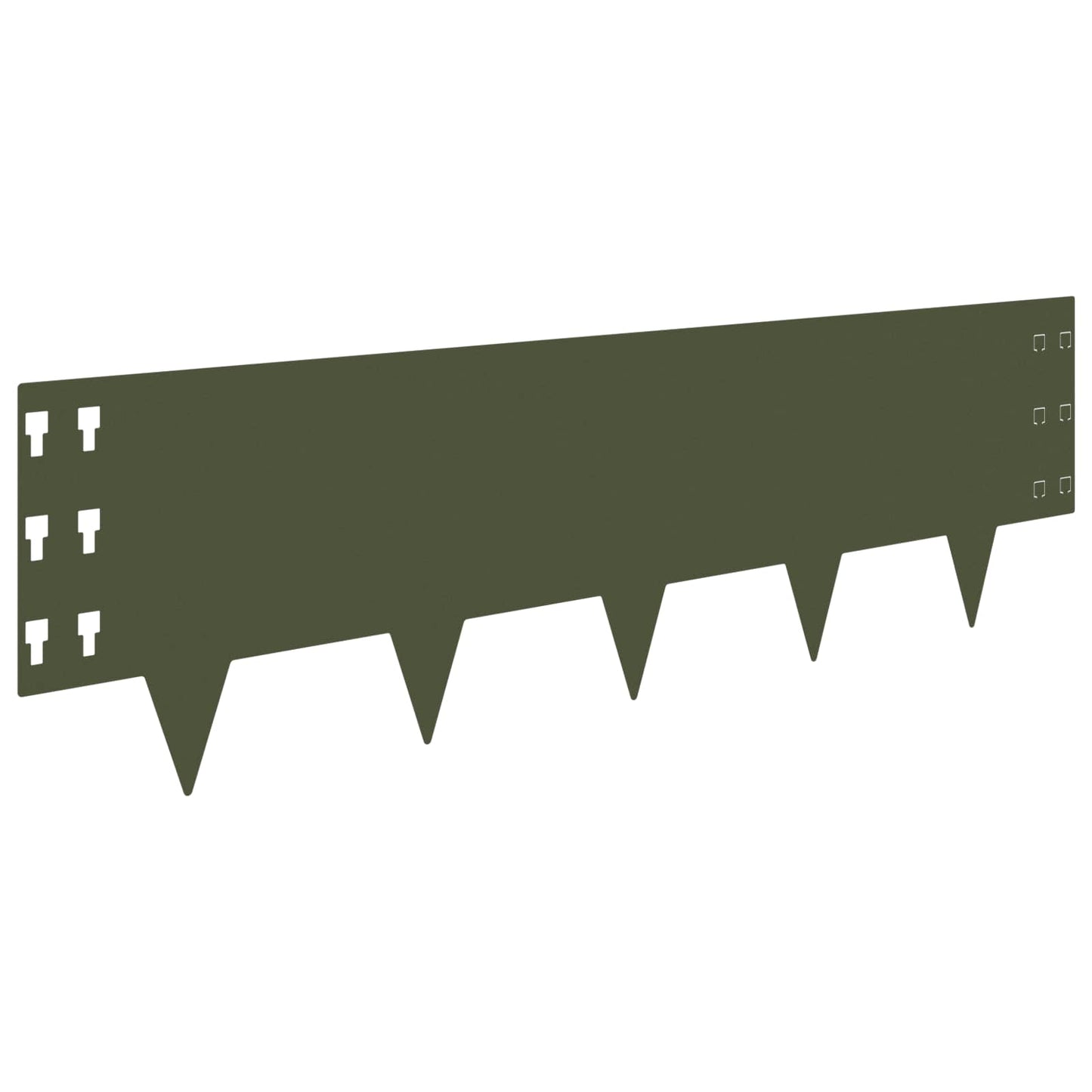 Lawn Edging 30 pcs 100 x 30 cm Steel Olive Green