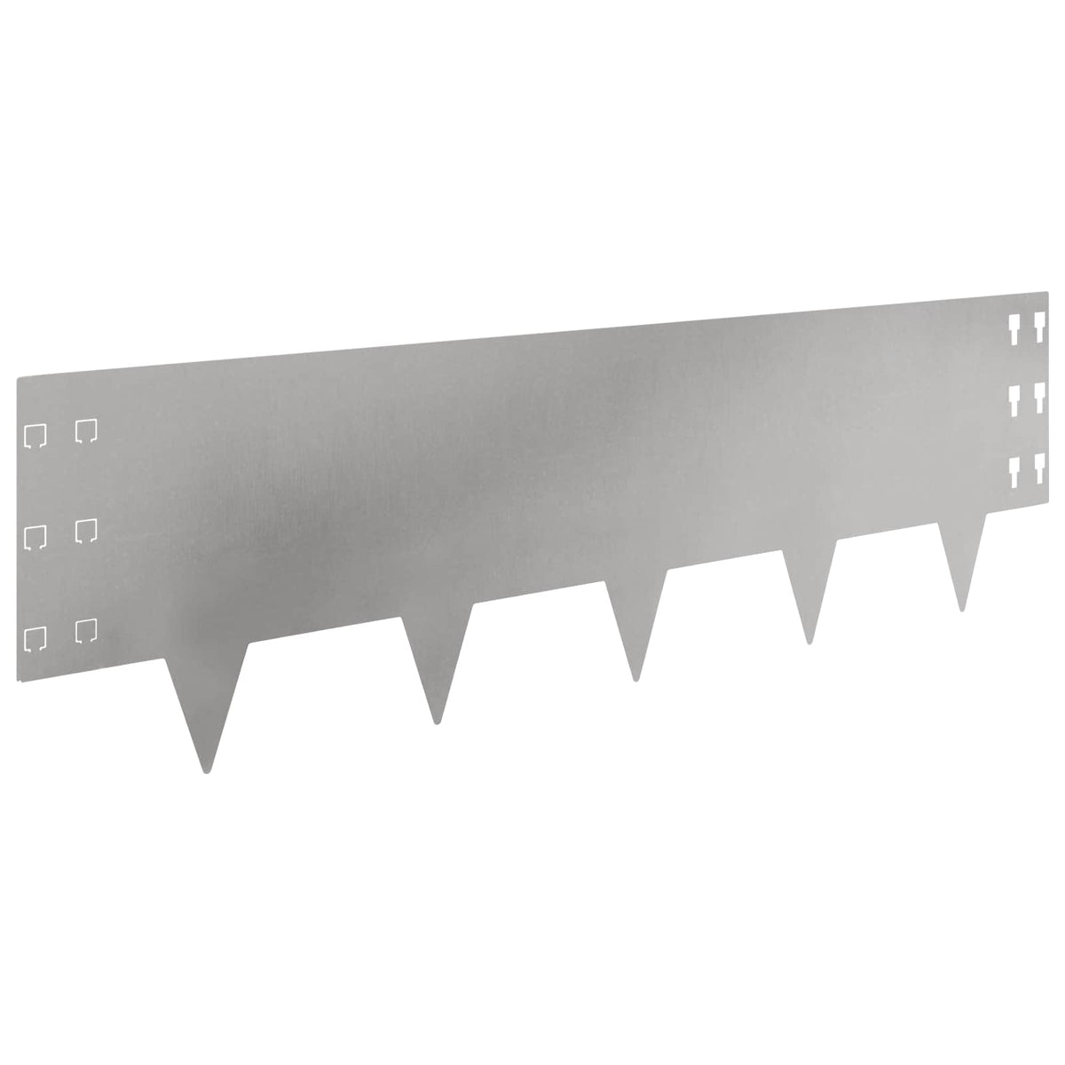 Lawn Edging 10 pcs 100 x 30 cm Steel Silver