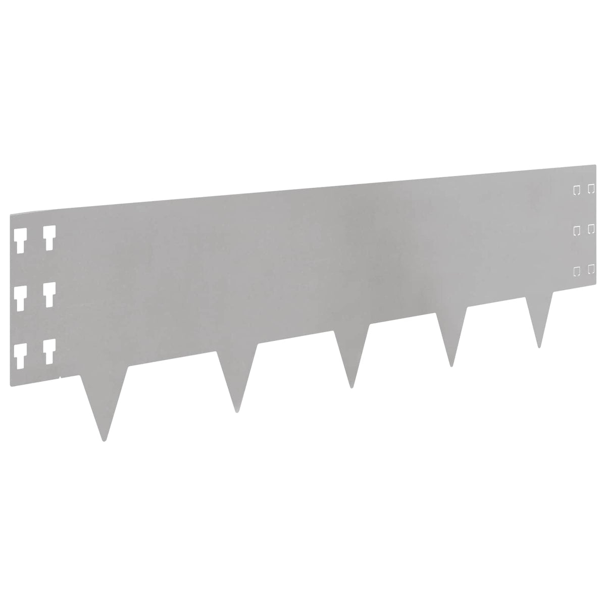 Lawn Edging 10 pcs 100 x 30 cm Steel Silver