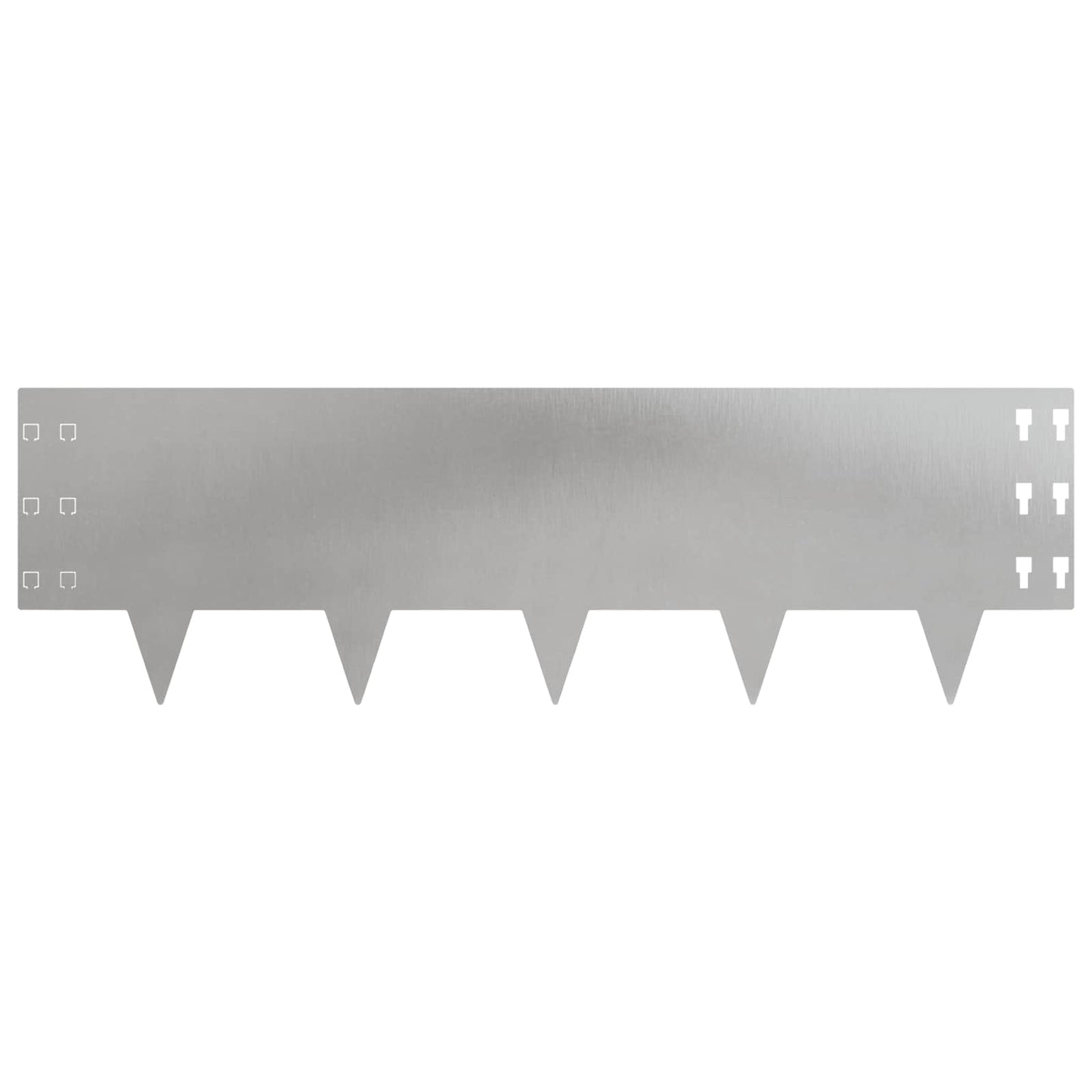 Lawn Edging 10 pcs 100 x 30 cm Steel Silver