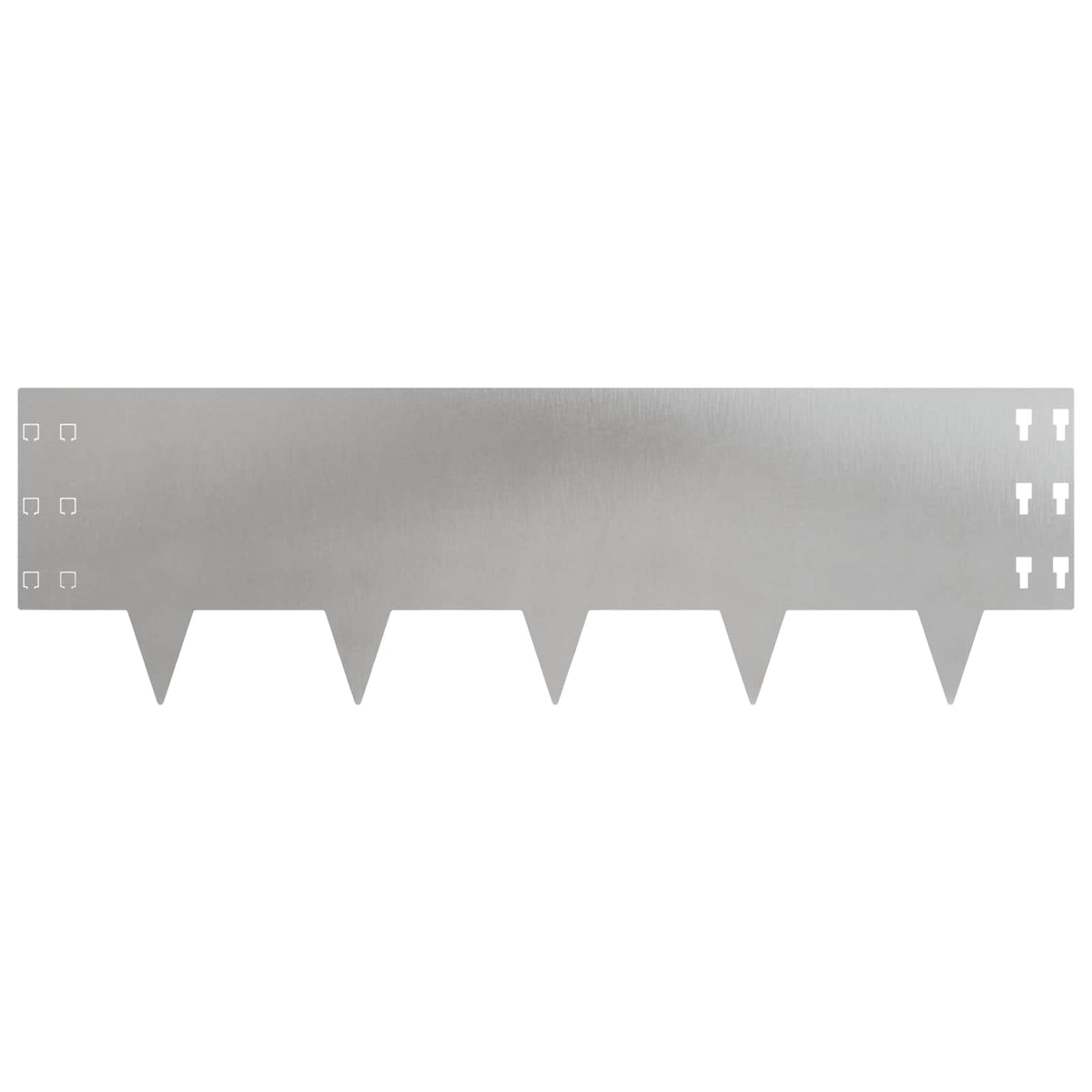 Lawn Edging 10 pcs 100 x 30 cm Steel Silver