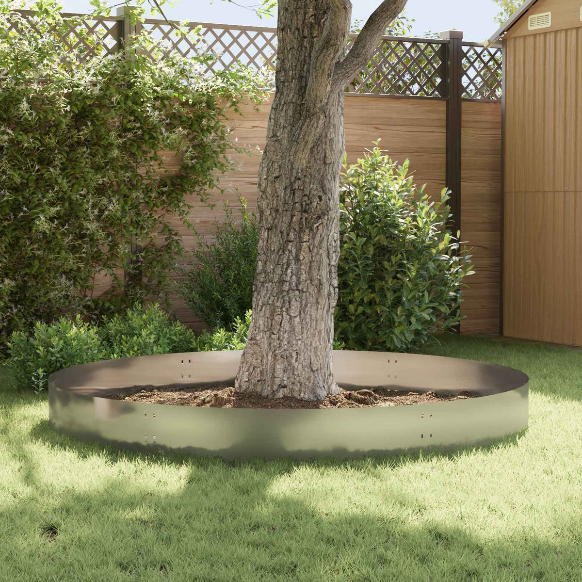 Lawn Edging 20 pcs 100 x 30 cm Steel Silver
