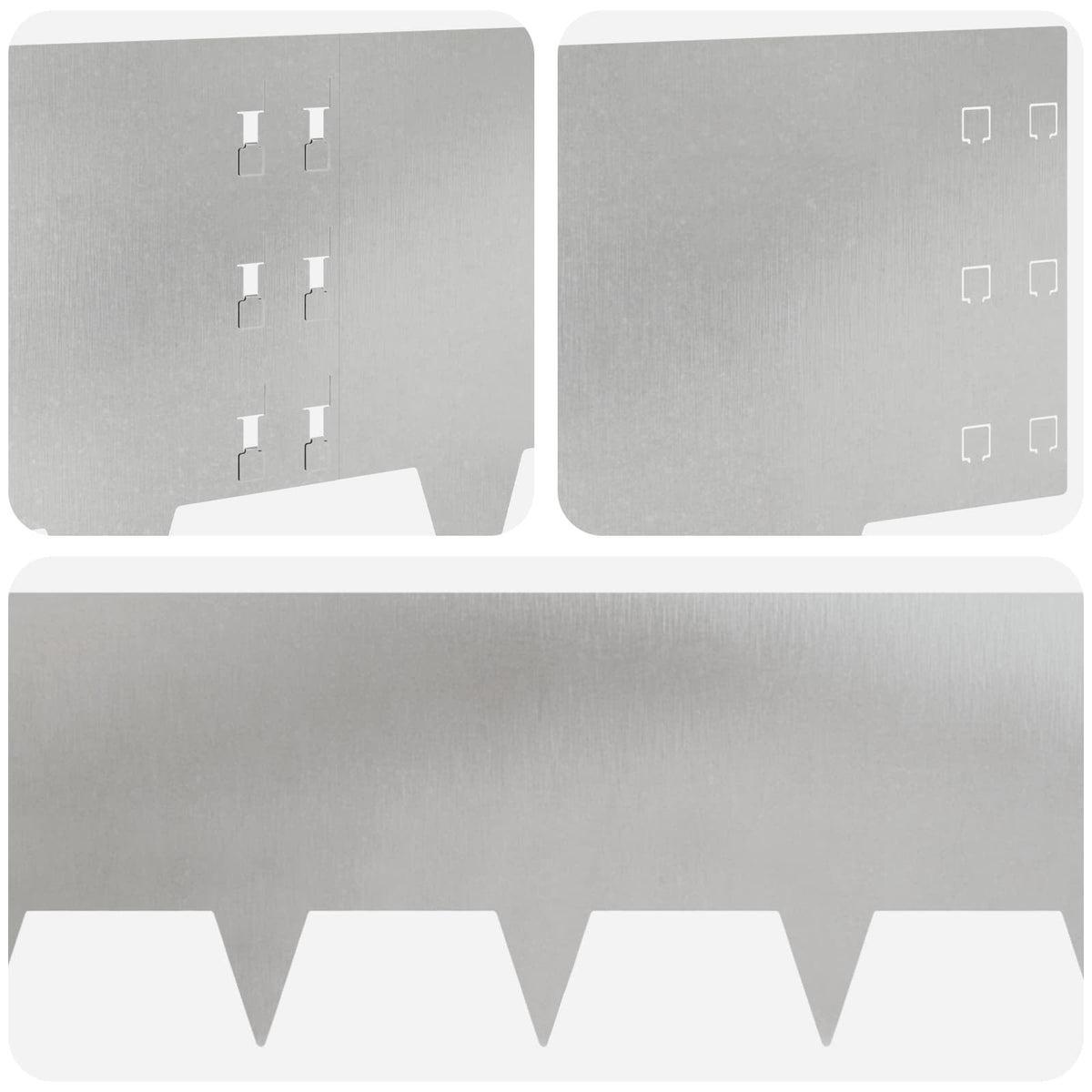 Lawn Edging 30 pcs 100 x 30 cm Steel Silver