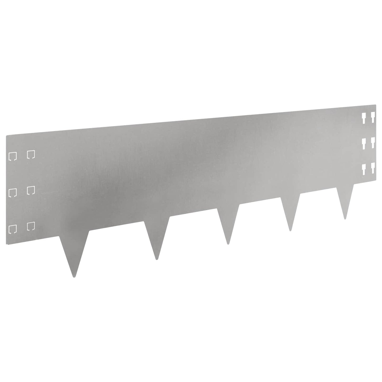 Lawn Edging 30 pcs 100 x 30 cm Steel Silver