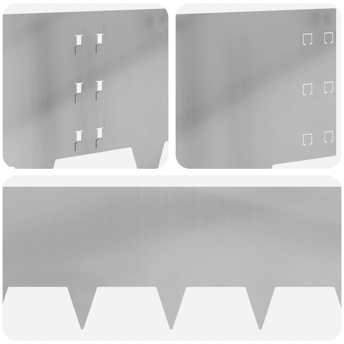 Lawn Edging 10 pcs 100 x 30 cm Steel Silver