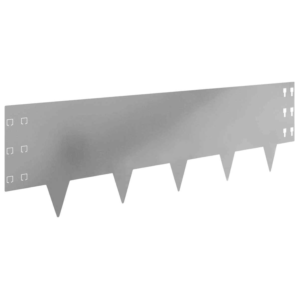 Lawn Edging 10 pcs 100 x 30 cm Steel Silver