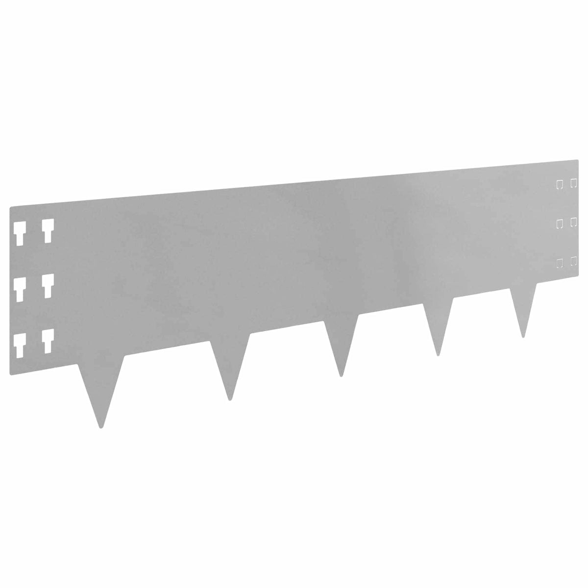 Lawn Edging 20 pcs 100 x 30 cm Steel Silver