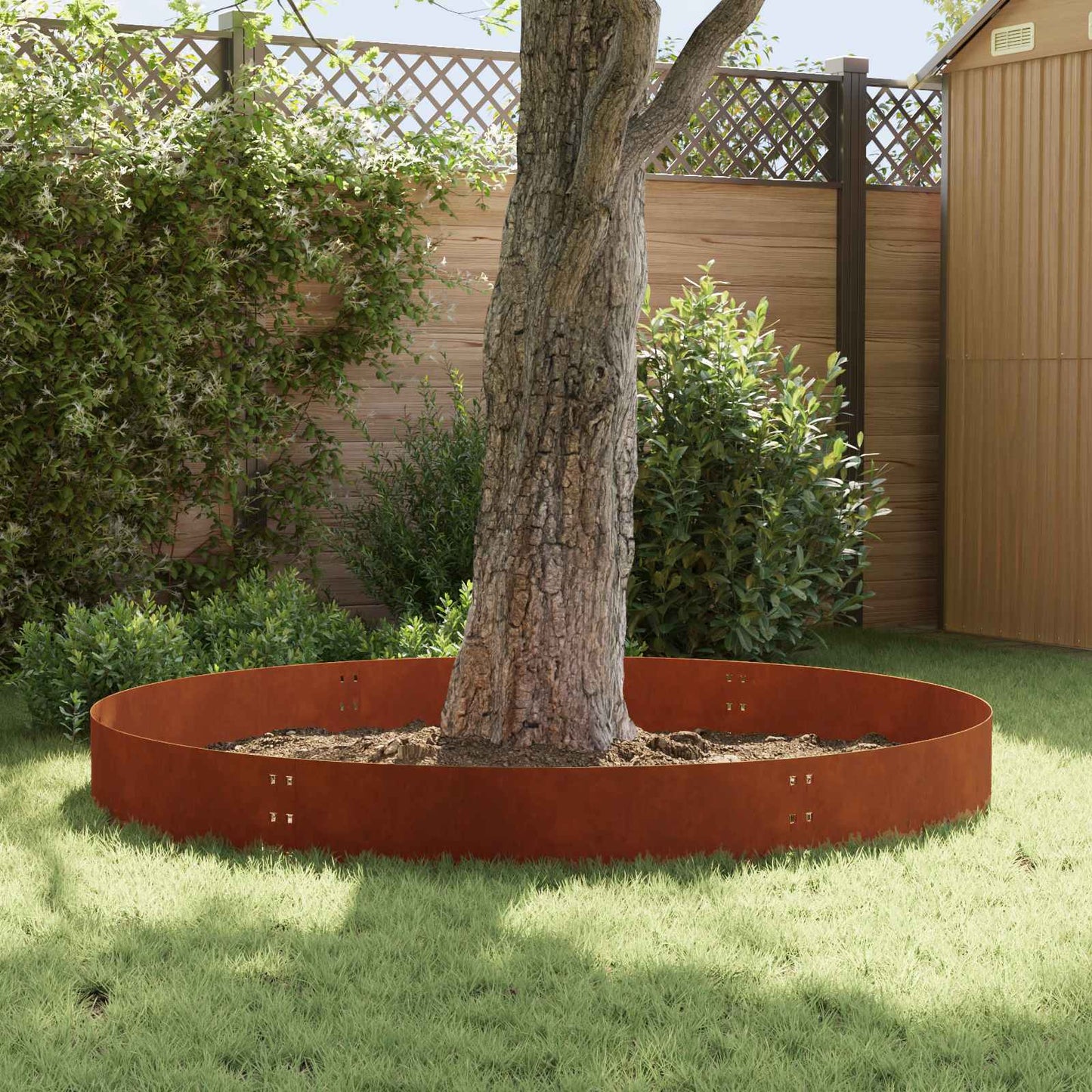 Lawn Edging 20 pcs 100 x 30 cm Steel Rusty