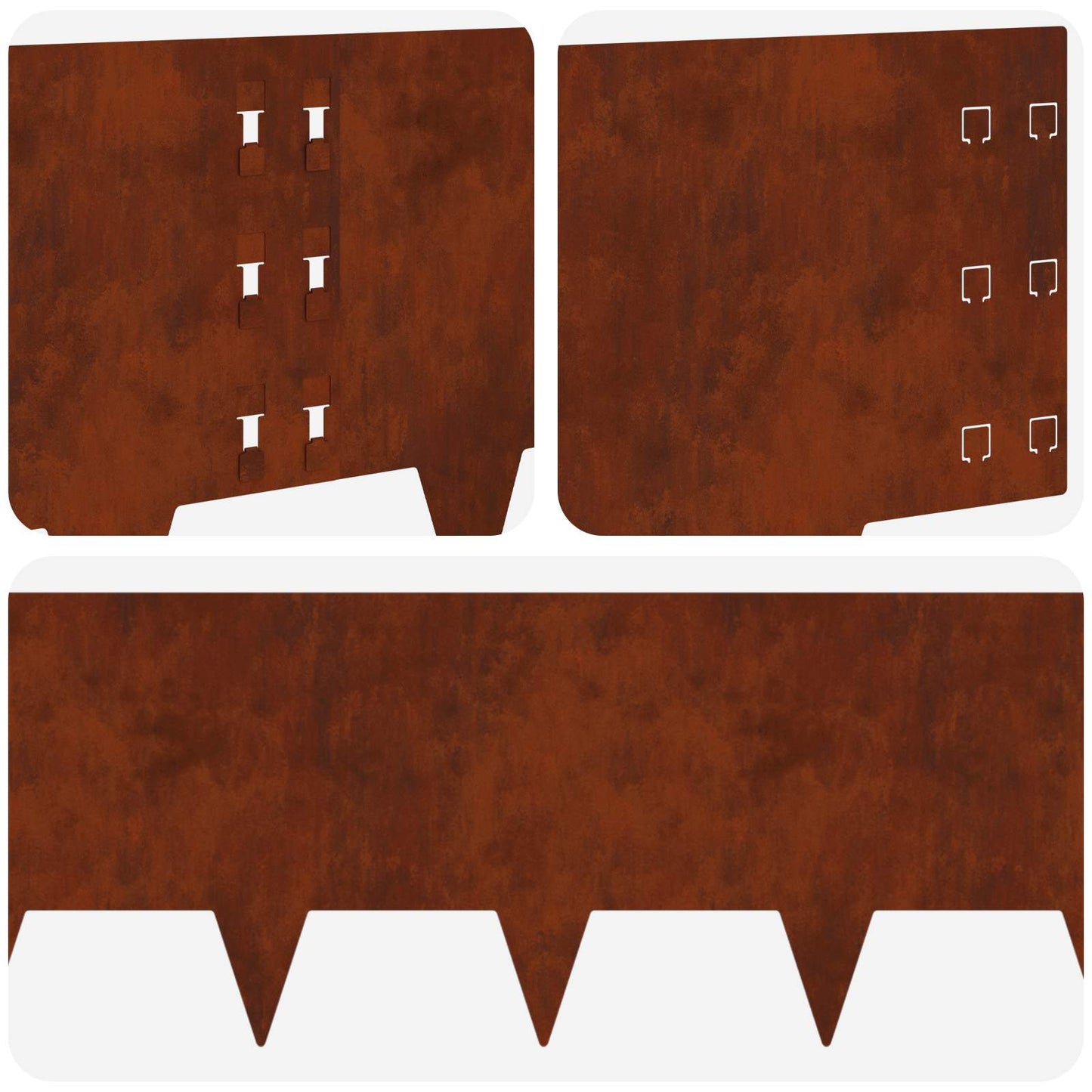 Lawn Edging 30 pcs 100 x 30 cm Steel Rusty