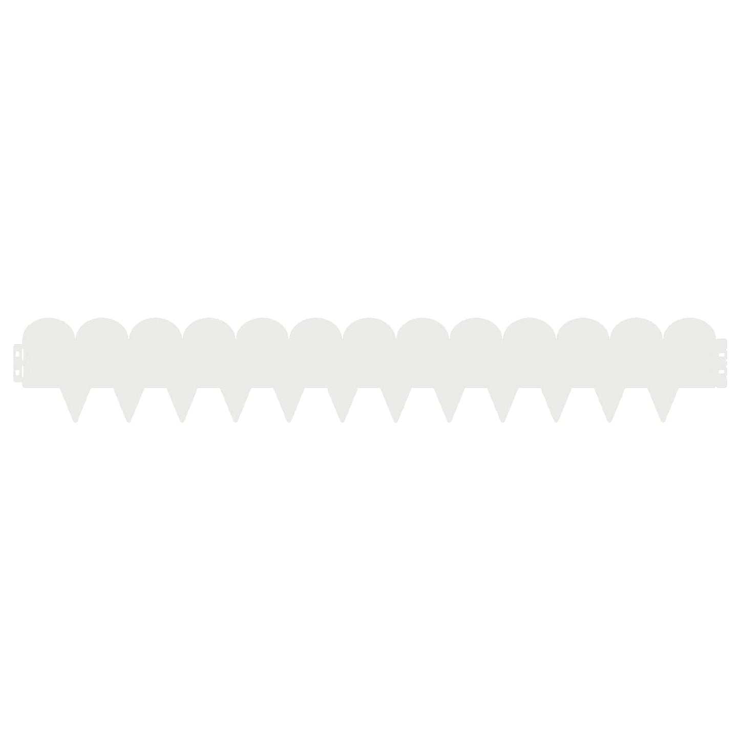 Lawn Edging 10 pcs 103 x 15 cm Steel White
