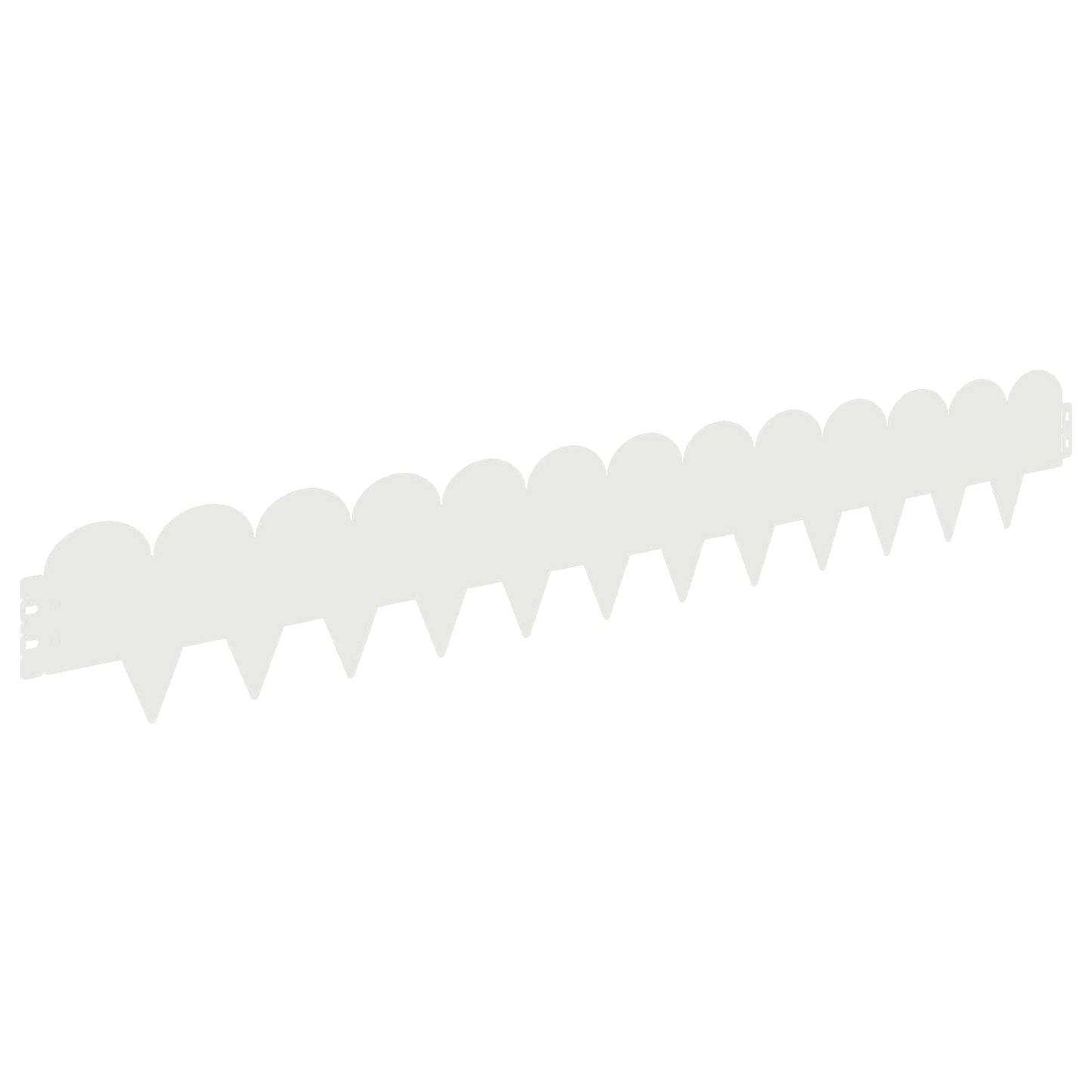 Lawn Edging 50 pcs 103 x 15 cm Steel White