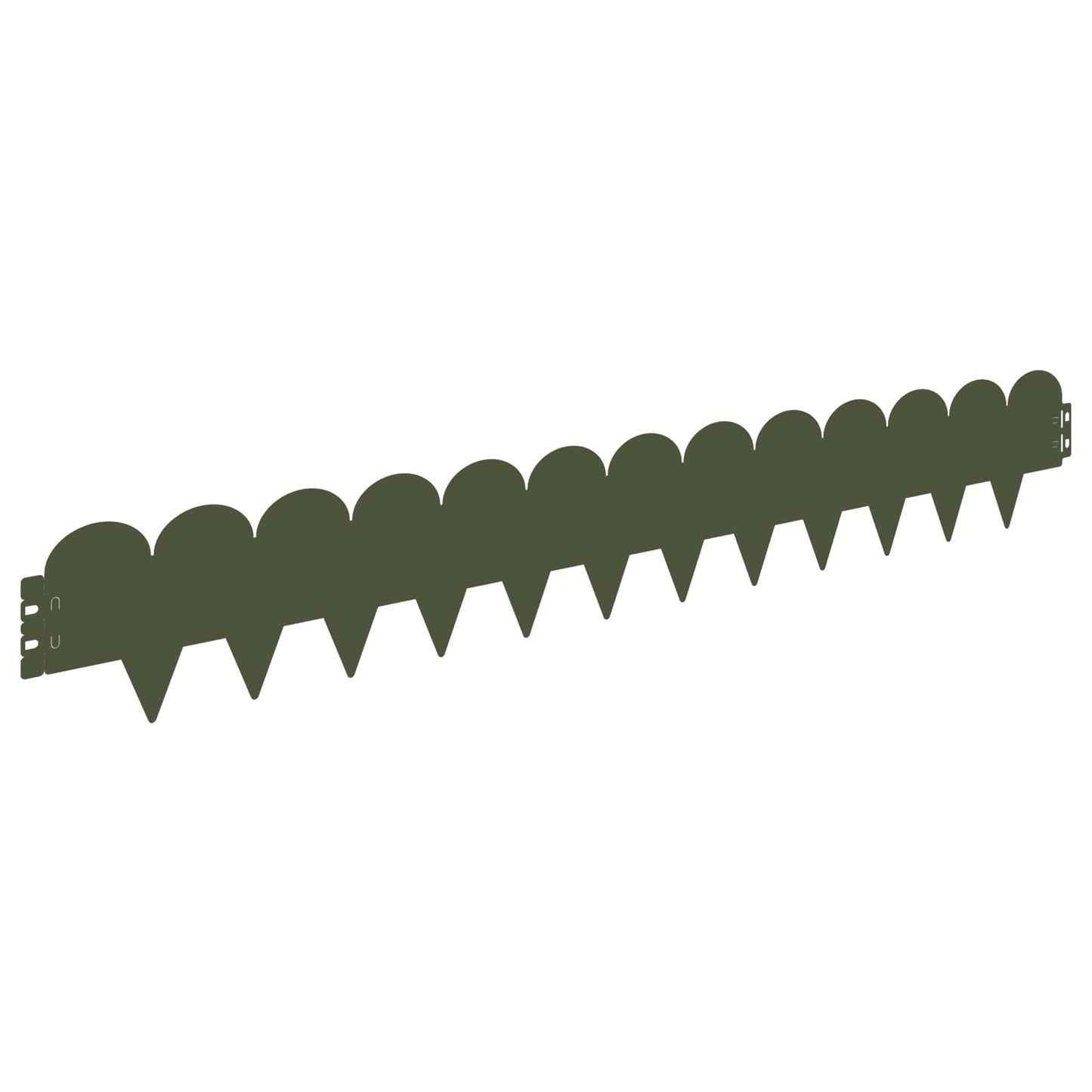 Lawn Edging 10 pcs 103 x 15 cm Steel Olive Green