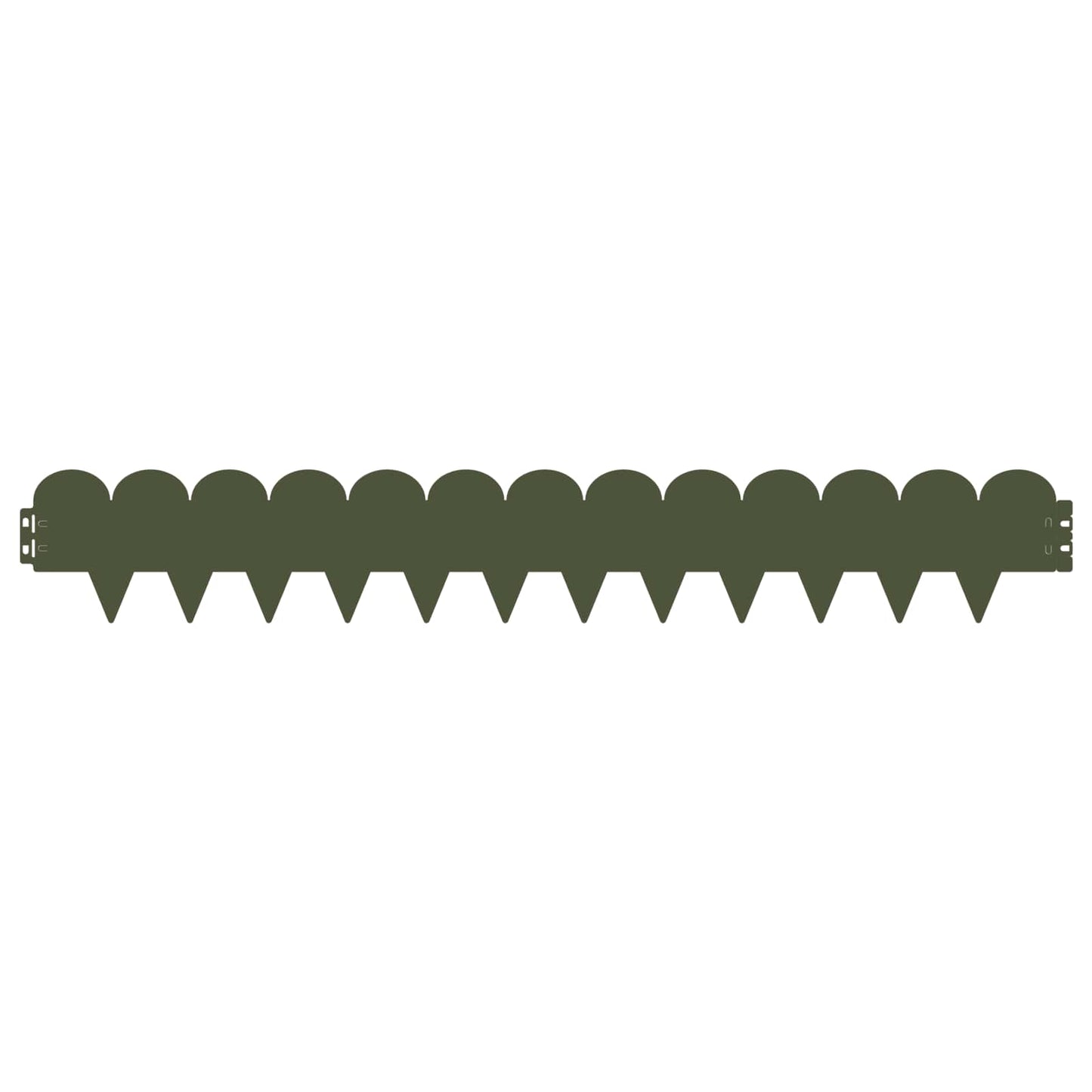 Lawn Edging 10 pcs 103 x 15 cm Steel Olive Green