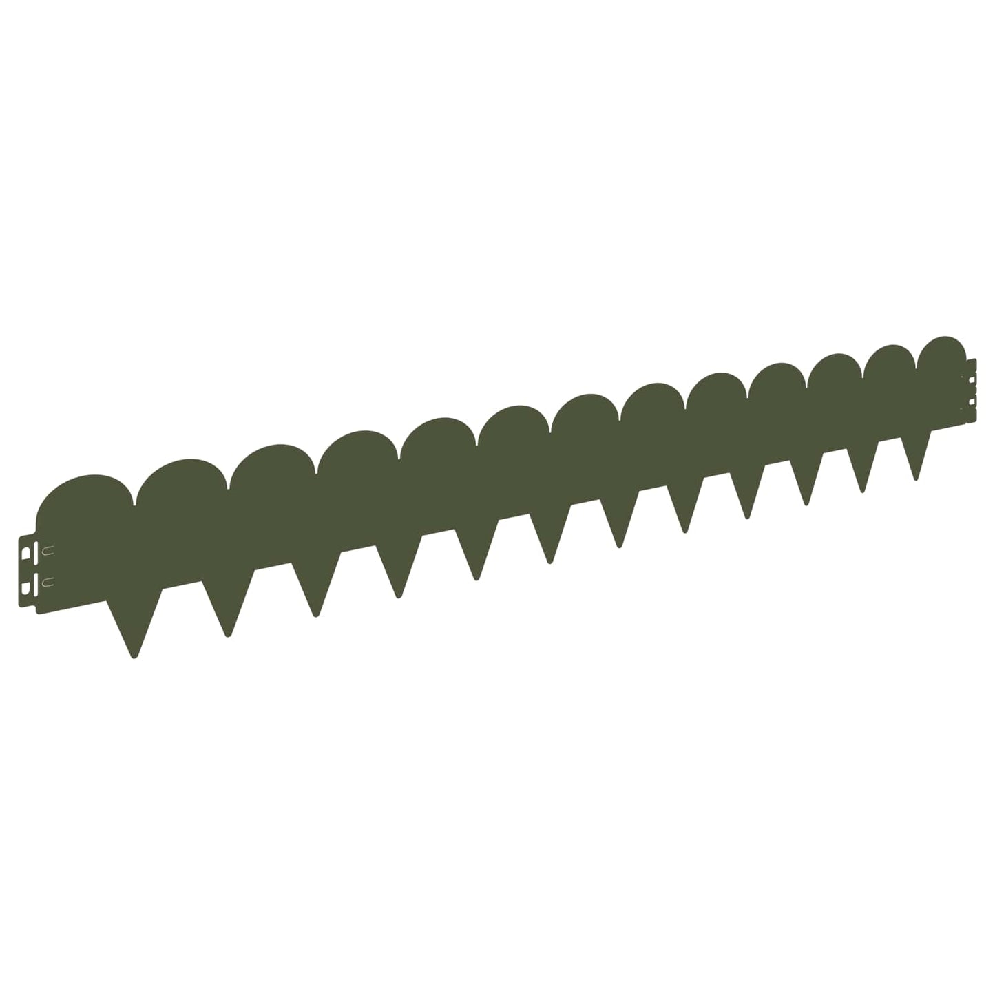 Lawn Edging 30 pcs 103 x 15 cm Steel Olive Green