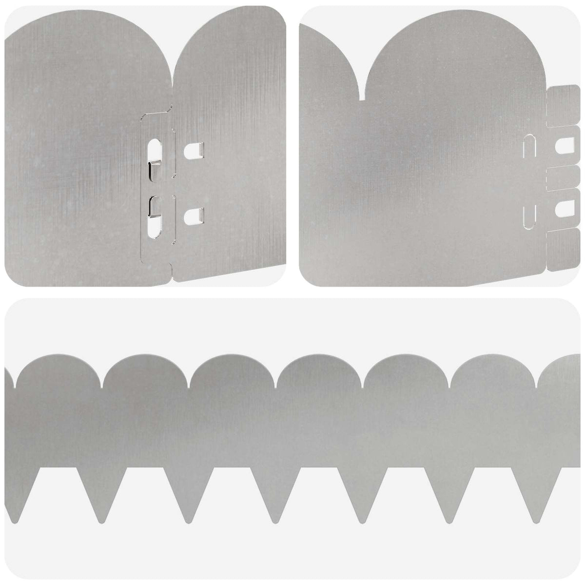 Lawn Edging 20 pcs 103 x 15 cm Steel Silver