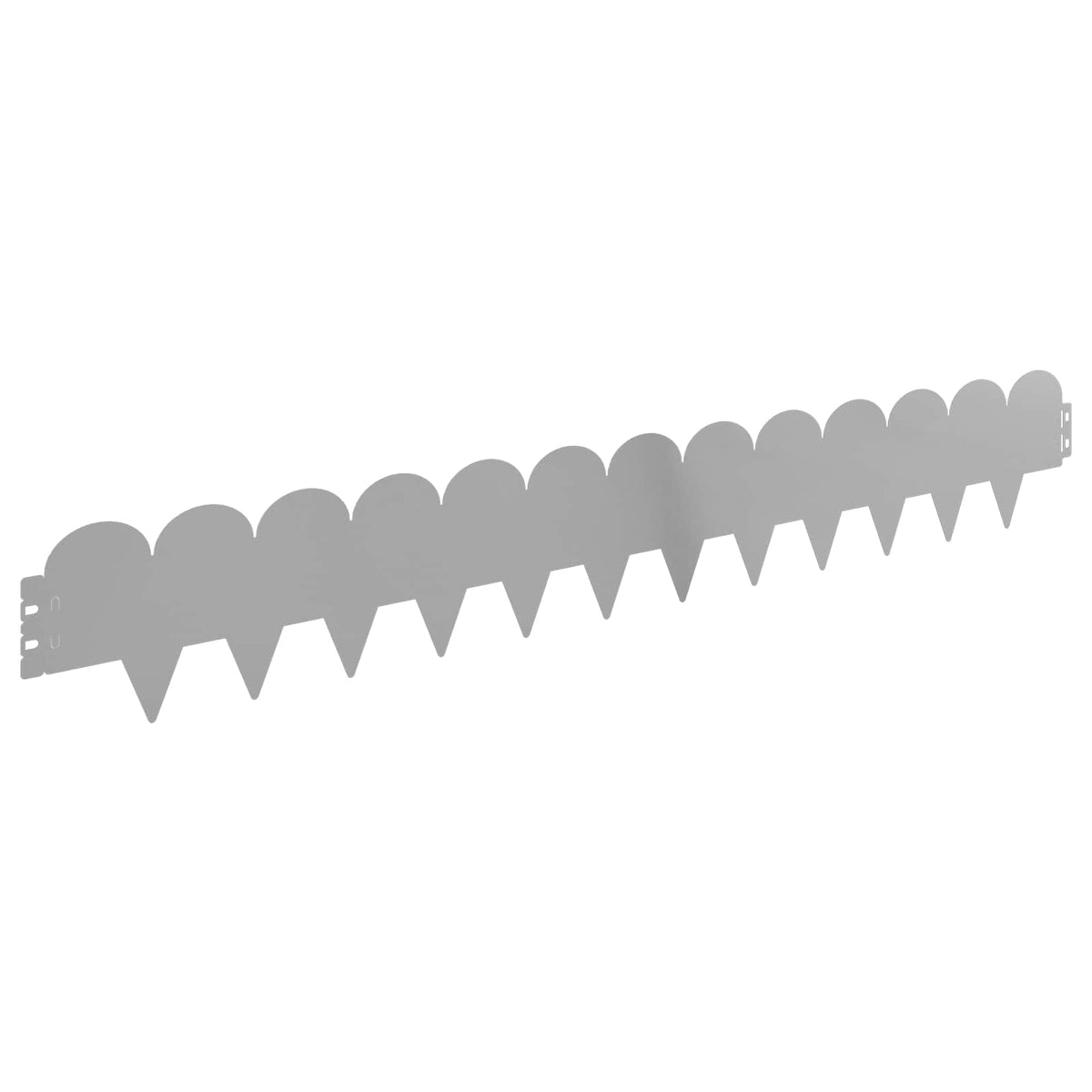 Lawn Edging 30 pcs 103 x 15 cm Steel Silver