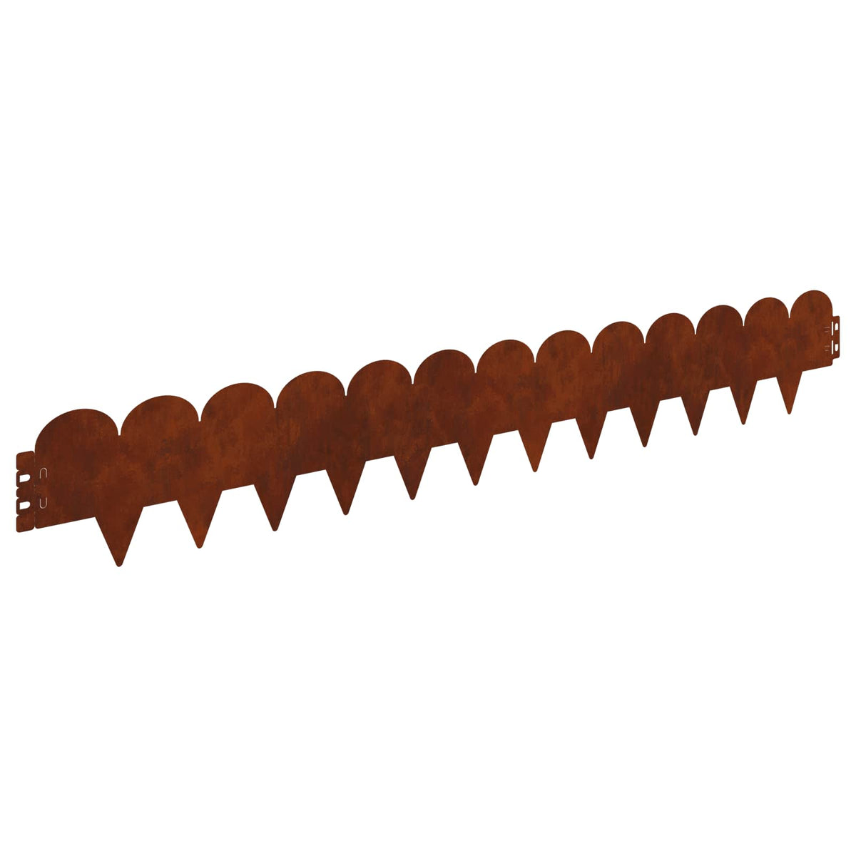 Lawn Edge Sharp&Round Top 20 pcs 103x15cm Steel Rusty
