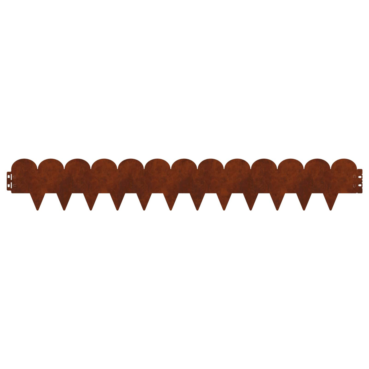 Lawn Edge Sharp&Round Top 20 pcs 103x15cm Steel Rusty