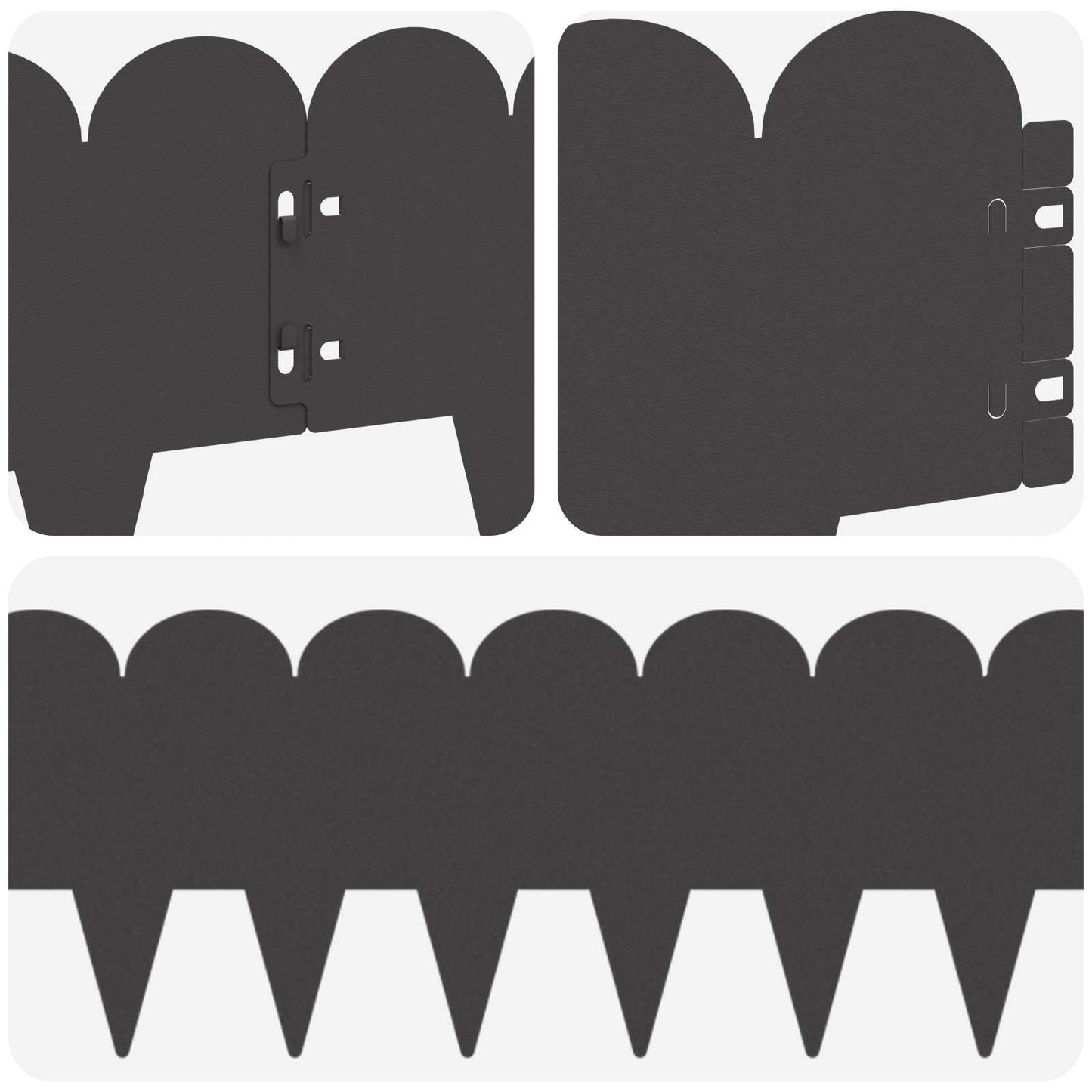 Lawn Edging 10 pcs 103 x 20 cm Steel Black