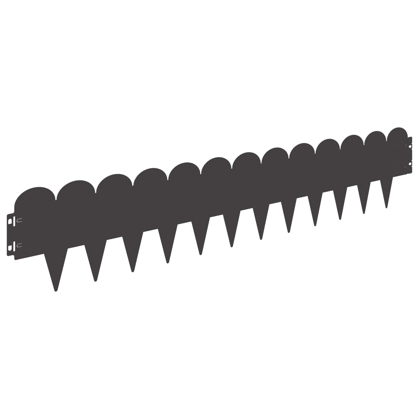 Lawn Edging 10 pcs 103 x 20 cm Steel Black