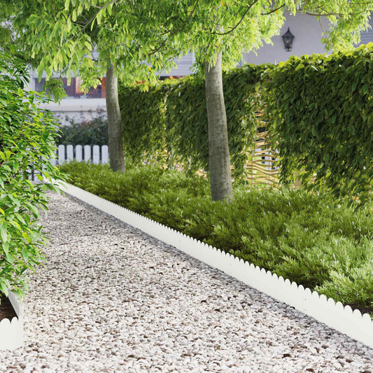 Lawn Edging 20 pcs 103 x 20 cm Steel White
