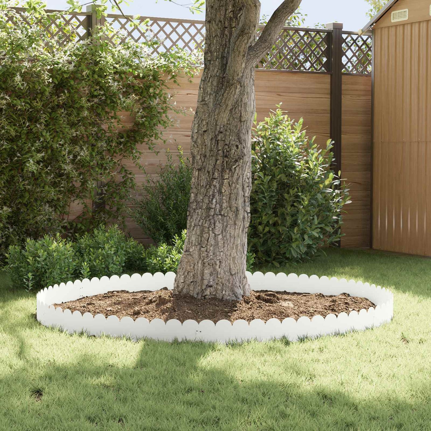 Lawn Edging 20 pcs 103 x 20 cm Steel White