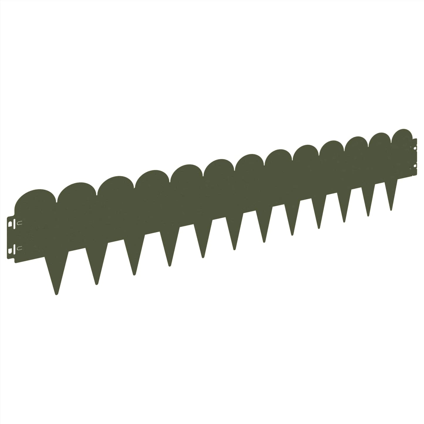 Lawn Edging 10 pcs 103 x 20 cm Steel Olive Green