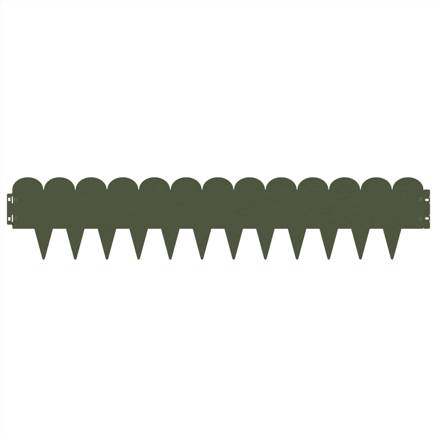 Lawn Edging 10 pcs 103 x 20 cm Steel Olive Green