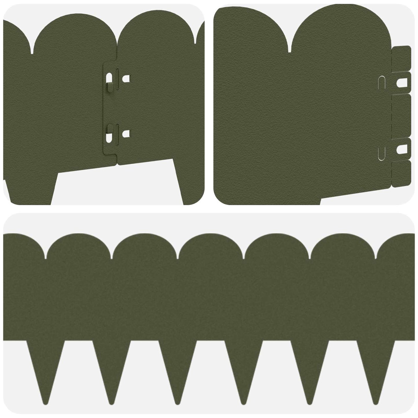 Lawn Edging 20 pcs 103 x 20 cm Steel Olive Green