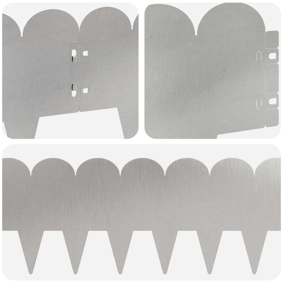 Lawn Edging 10 pcs 103 x 20 cm Steel Silver