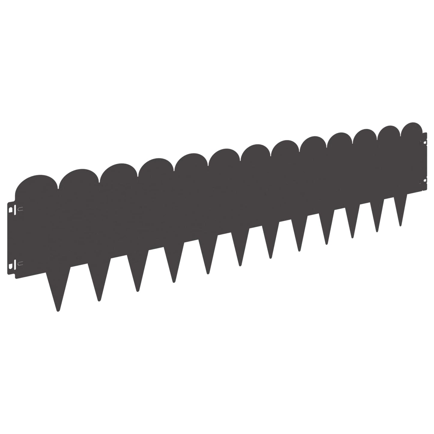 Lawn Edging 10 pcs 103 x 25 cm Steel Black