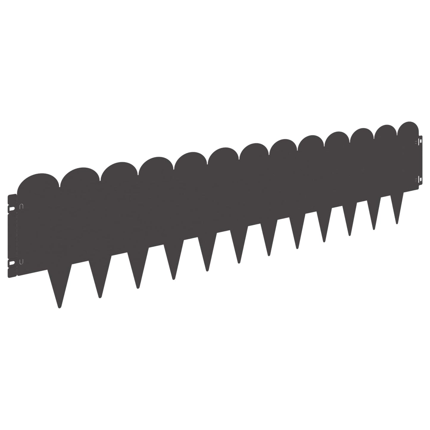 Lawn Edging 10 pcs 103 x 25 cm Steel Black