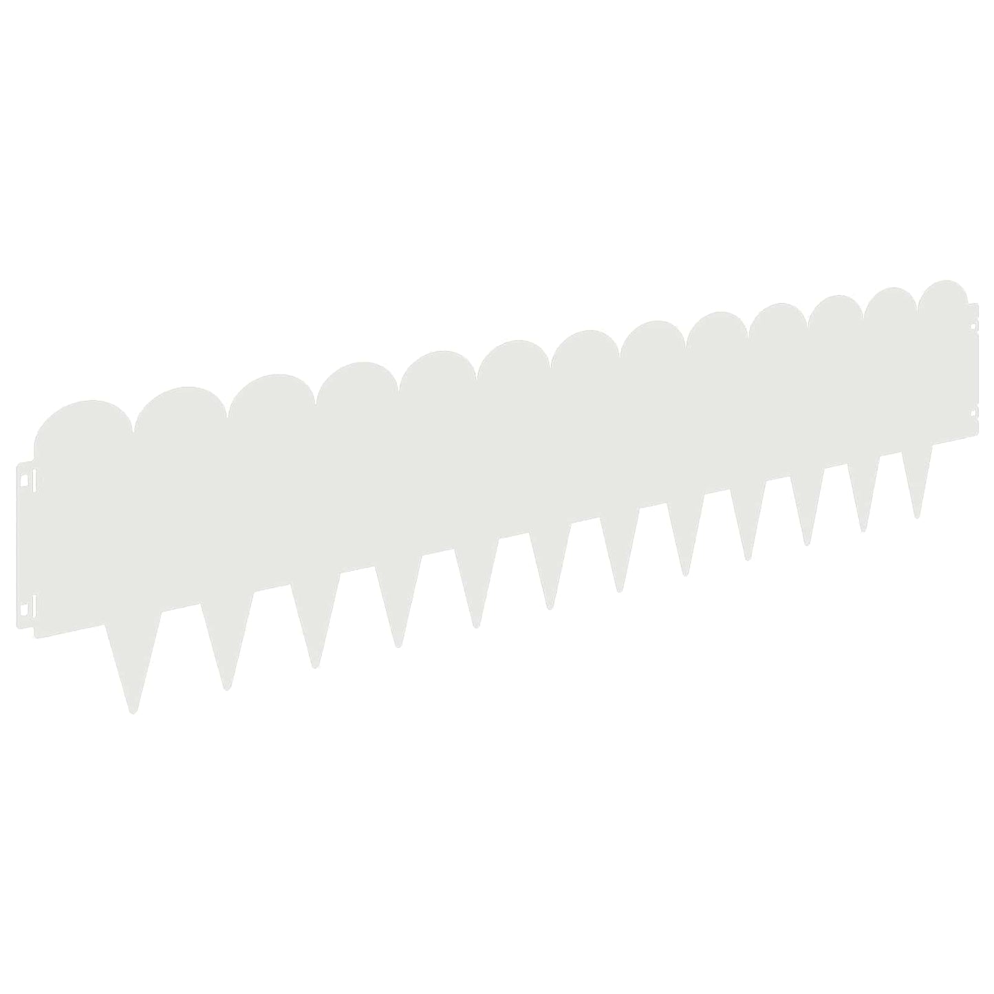 Lawn Edging 10 pcs 103 x 25 cm Steel White
