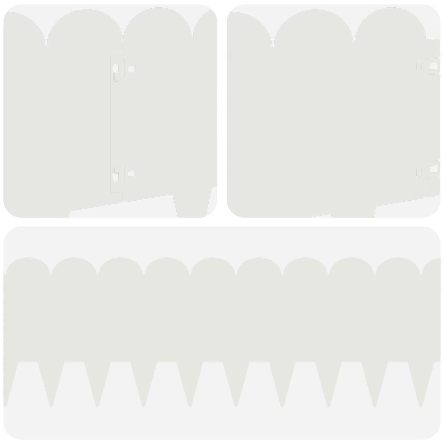 Lawn Edging 20 pcs 103 x 25 cm Steel White