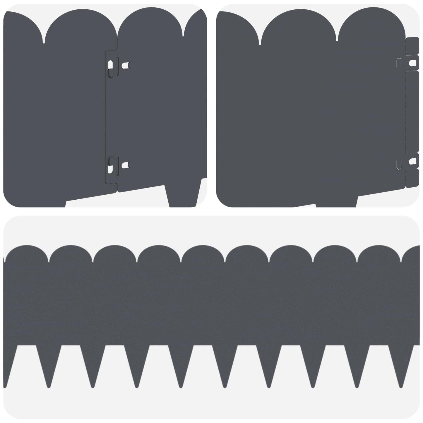 Lawn Edging 20 pcs 103 x 25 cm Steel Anthracite