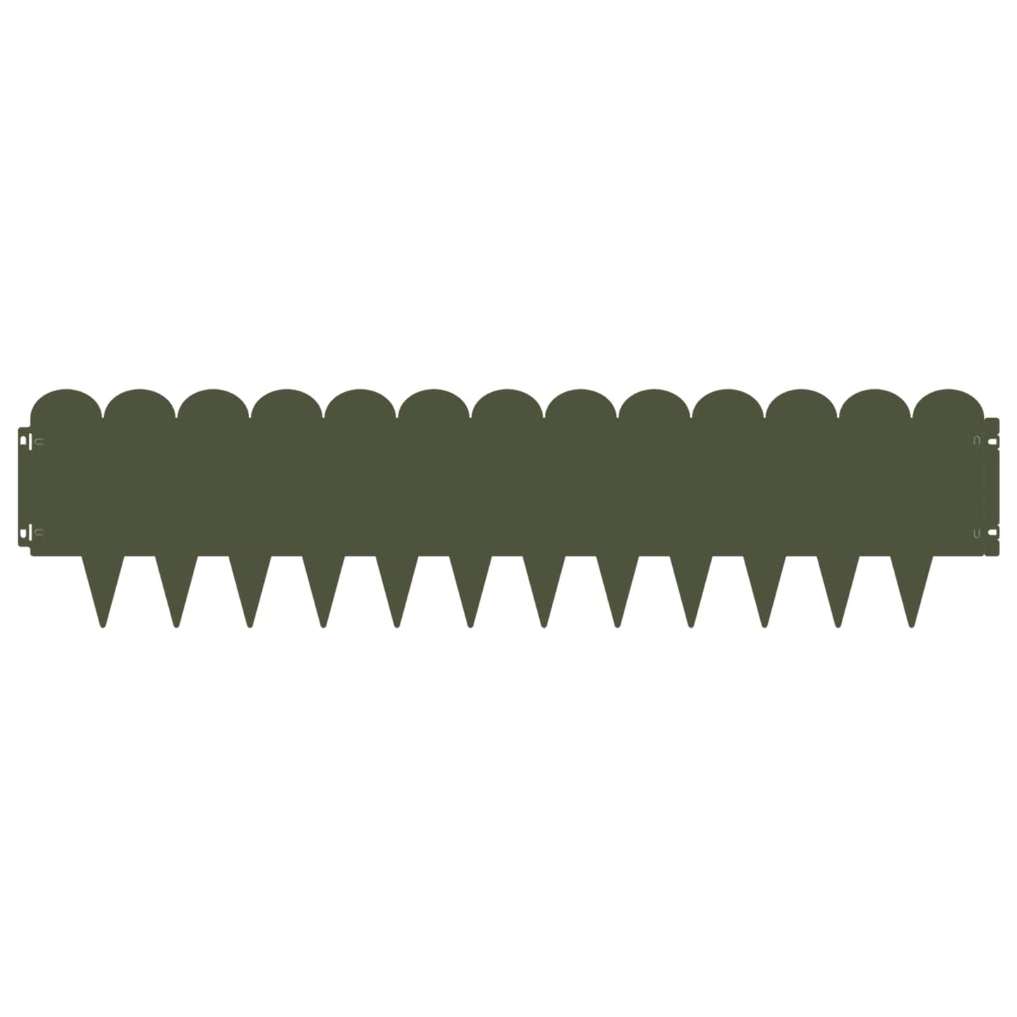 Lawn Edging 10 pcs 103 x 25 cm Steel Olive Green