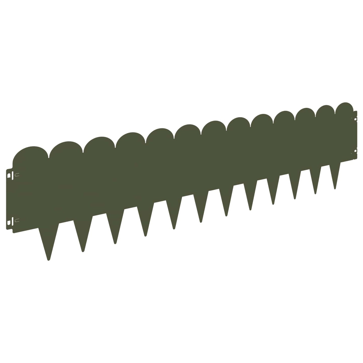 Lawn Edging 30 pcs 103 x 25 cm Steel Olive Green