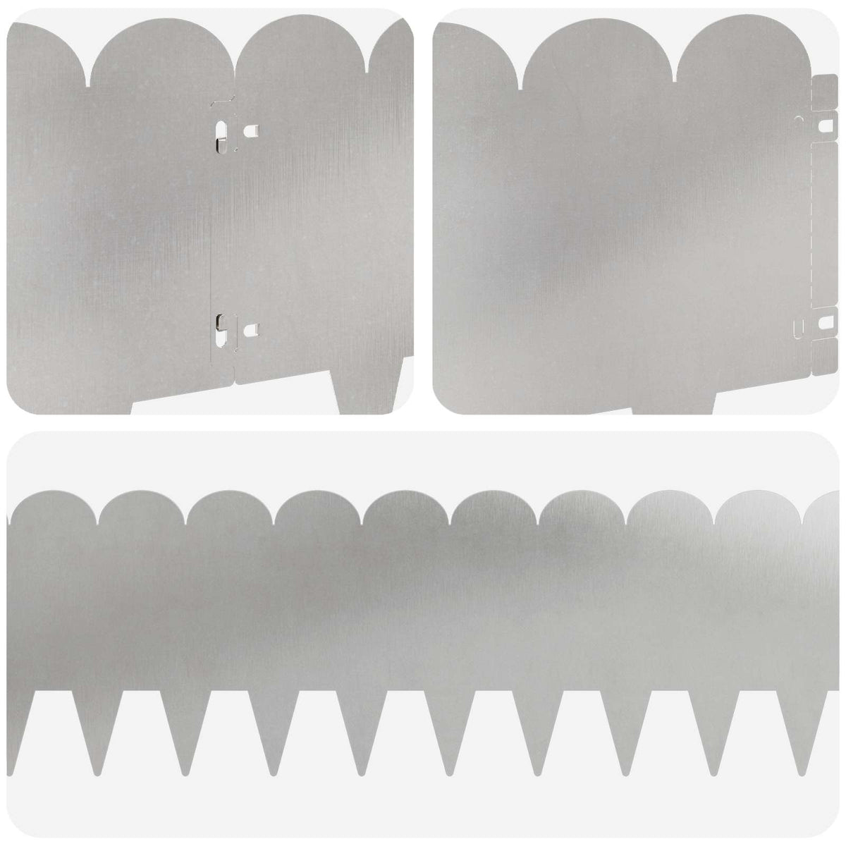 Lawn Edging 10 pcs 103 x 25 cm Steel Silver